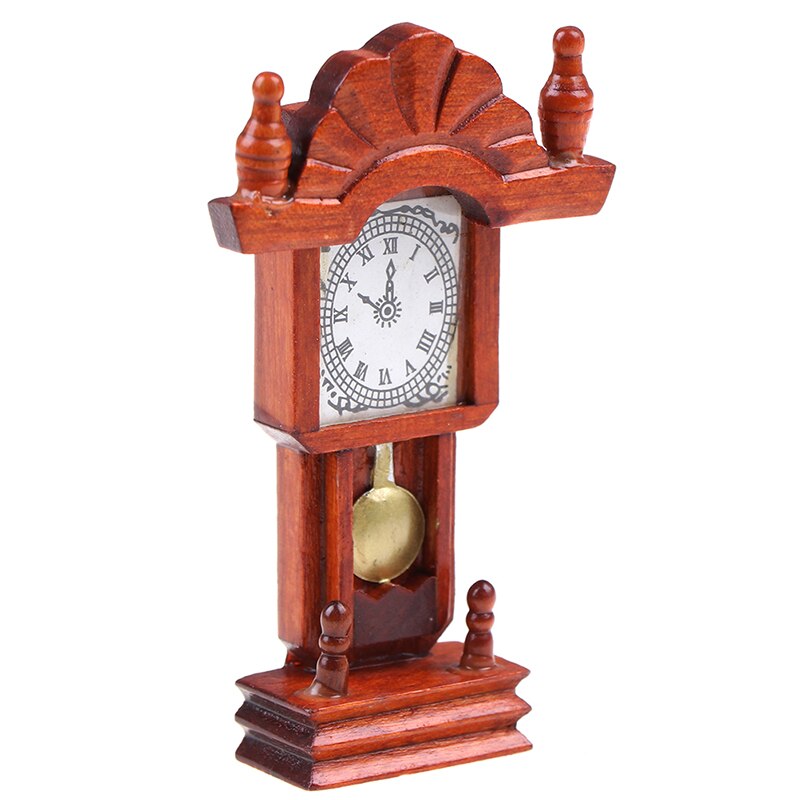 Nowe miniaturowe akcesoria robić dekoracji ogrodu kolekcja robić salonu drewno mahoń kolor zegar robić 1:12 akcesoria robić domku dla lalek