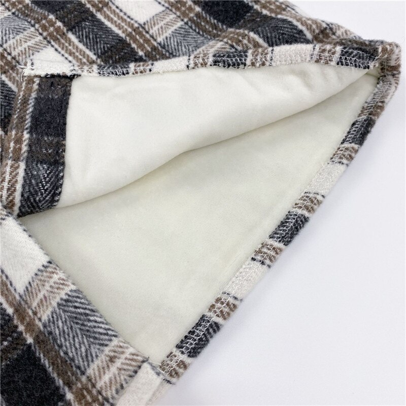 Korean style boys long sleeve plaid shirts kids Turn-down Collar cotton casual warm clothes Autumn Winter