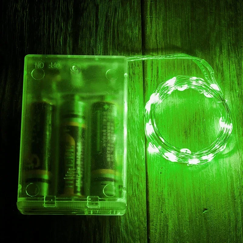 Silver Wire Festoon LED Light String Garden Outdoor Battery Box Garland Lamp for Wedding Camping Party Home Room Decoration