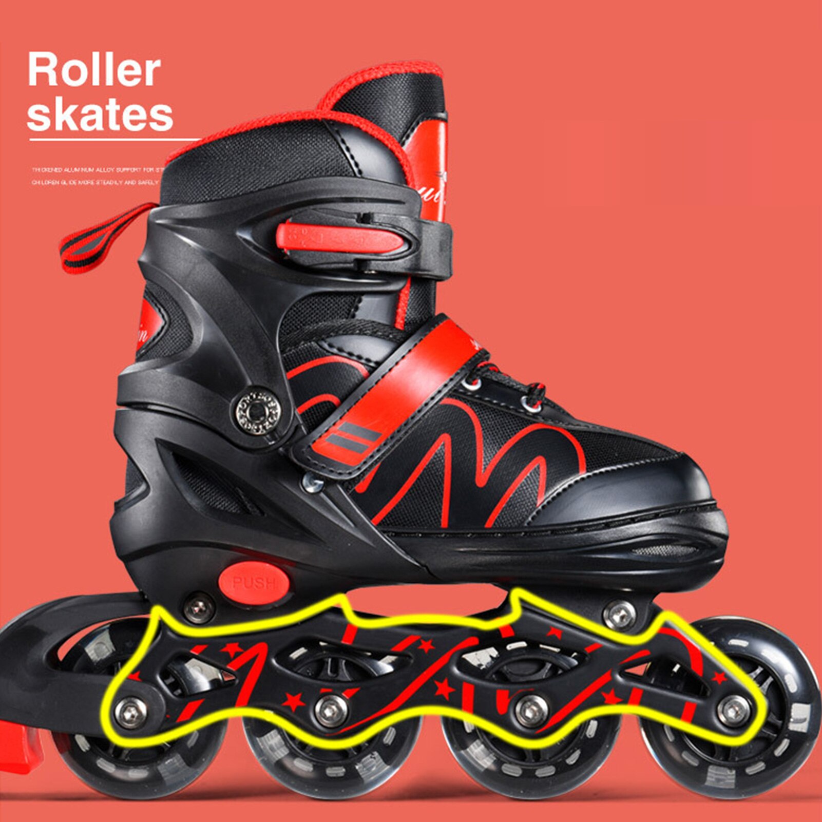 Beginner Inline Skates Adjustable Breathable Unisex Roller Skates For Kids Adults