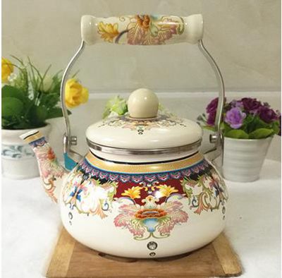 1.5L petite bouilloire en émail d'eau mignon épaississement petit Kung Fu théière gaz Type cuisinière à Induction: A