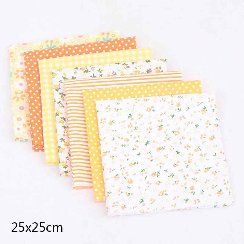 gemischt Stil Baumwolle Stoff Gedruckt Tuch NäHenne Quilten Stoff Patchwork Hand Druck Hause Liefert DIY Handgemachte Accessoires: Gelb 2