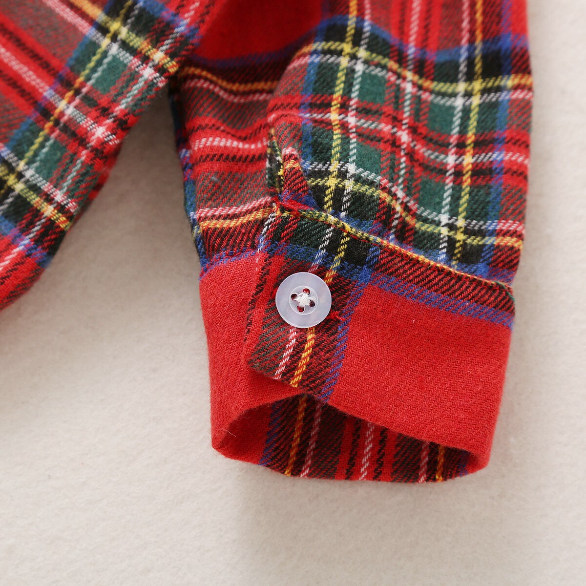 Christmas Baby Boys Gentleman Bodysuits 2Pcs Set Toddler Lapel Plaid Button Long Sleeve Romper + Blue Bow Tie for Children