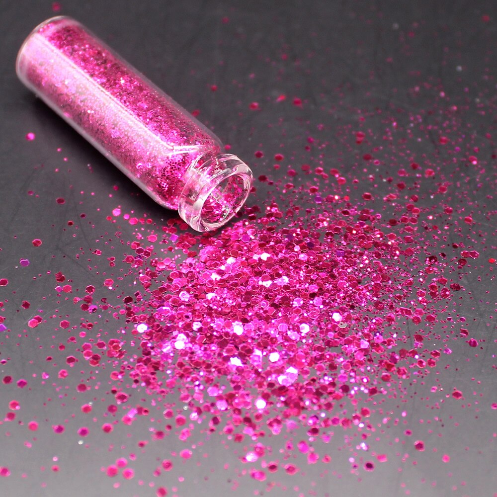 1 flaske dyb guld holografiske pailletter glitter shimmer diamant 12 farver eye shiny skin highlighter ansigt krop glitter festival: 2