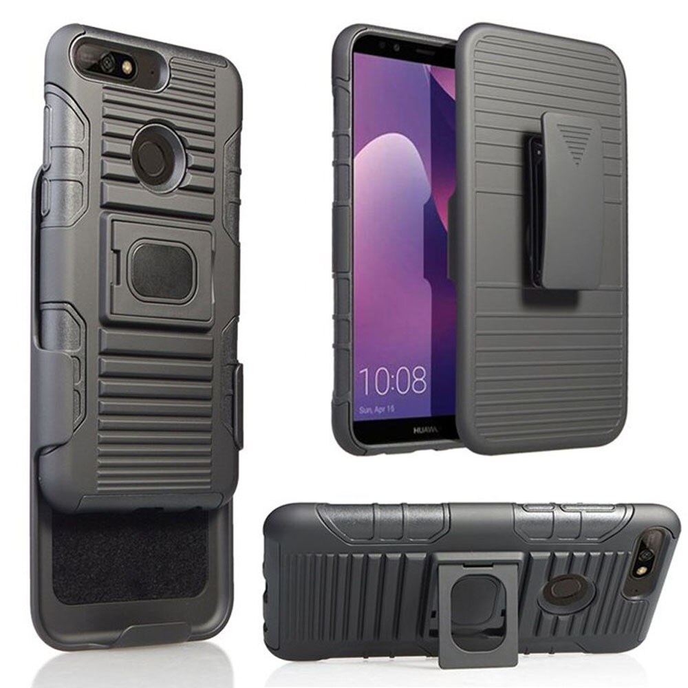 Hybrid Magnetische Ring Kickstand Armor Case Voor Huawei Y6 Belt Swivel Clip Holster Cover Voor Huawei Y6 ) /Honor 7A