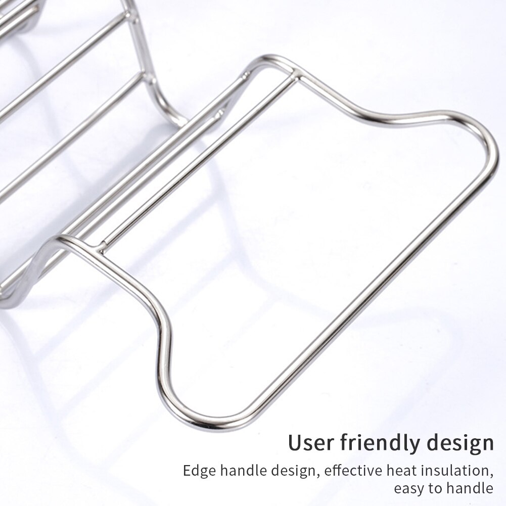 Soporte portátil de acero inoxidable para hornear, rejilla de acero inoxidable para tacos y tortillas, seguro y multifuncional, 2 uds.