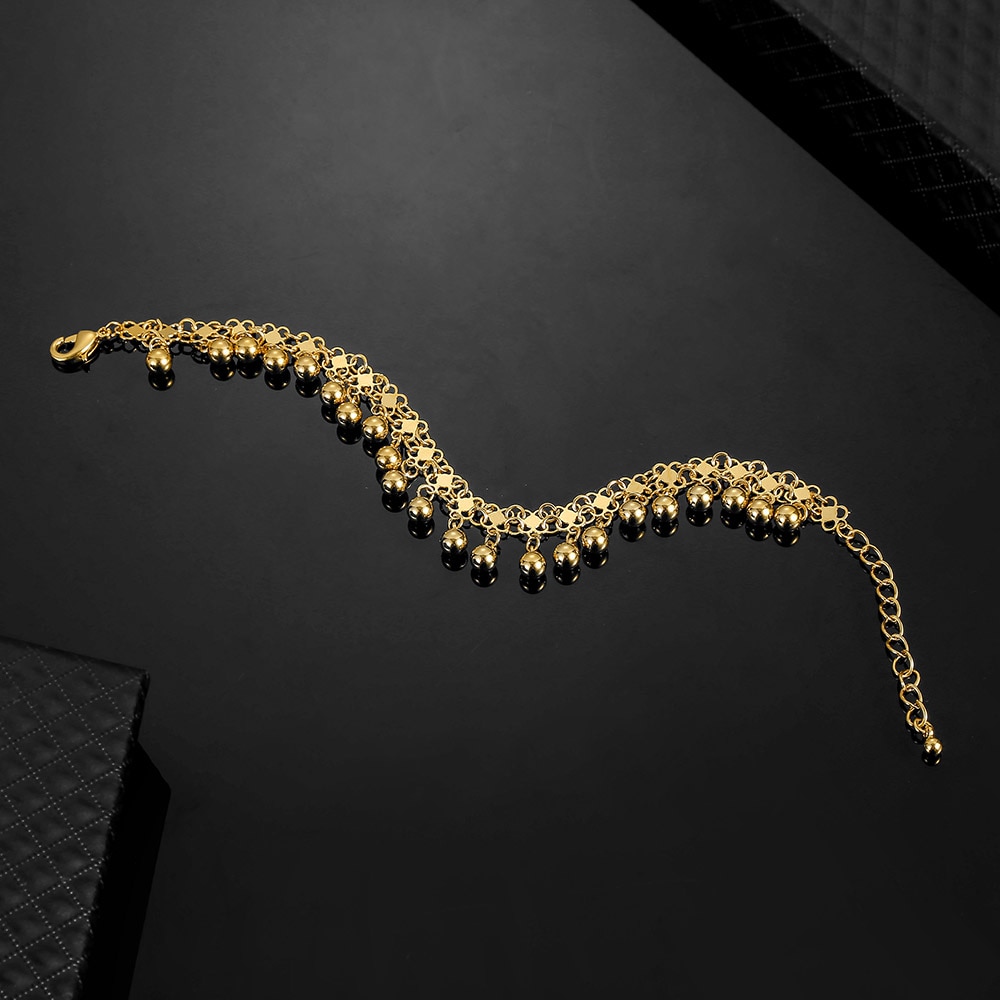 Moslim Islamitische Eenvoudige Leuke Armband Goud Kleur Bal Hanger Charme Allah Ketting Armbanden Voor Islam Vrouwen Moslim Geen Vervagen Sieraden