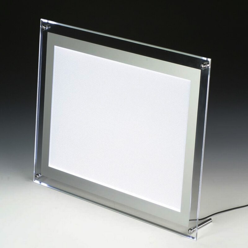 Marcos de fotos iluminados de escritorio, caja de luz Led A5 para mostrador de mesa, expositores para cafetería, té, tiendas minoristas