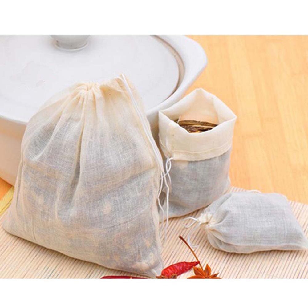 1pc store muslin-snøre genanvendelige opbevaringsposer til sæbeurter te krydderi kaffesæber husholdningsartikler 25*20cm holdbare