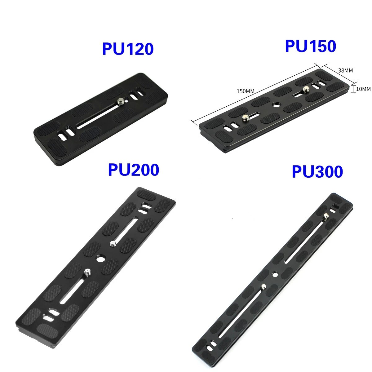 FEICHAO Universal Quick Release Plate PU120 150 200 300 Mount Tripod Plate w/ 1/4 Screw for Benro Arca Swiss Camera Tripod Head