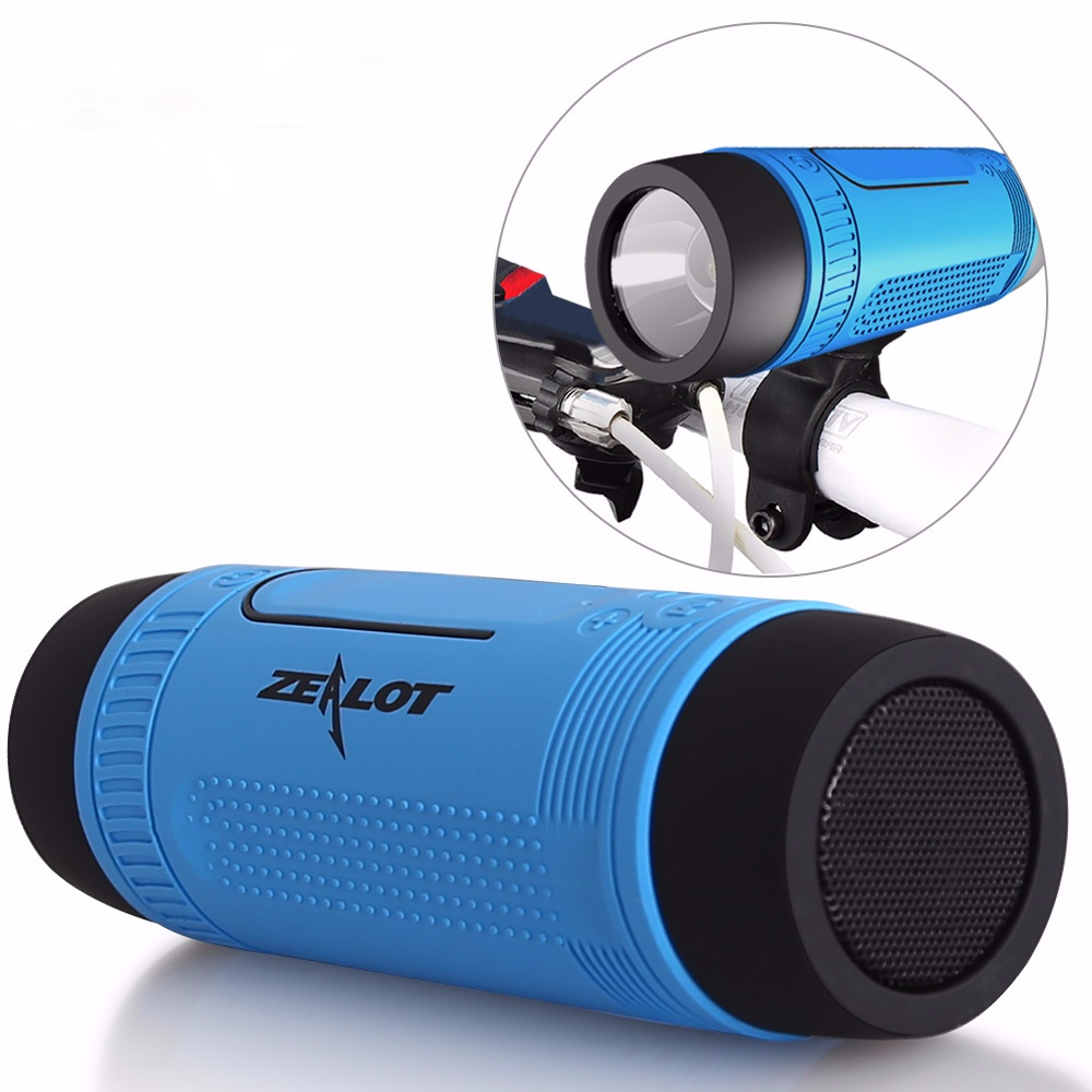 Ijveraar S1 Bluetooth Speaker Outdoor Fiets Draagbare Subwoofer Bass Draadloze Kolom Fm Radio Power Bank + Zaklamp