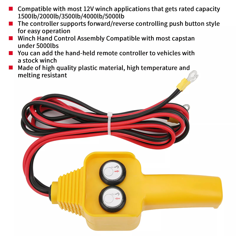 Electric Winch Control Handle 12V 24V Push Button Remote Control Handle Wired Winch Controller Winch Switch Crane Switch