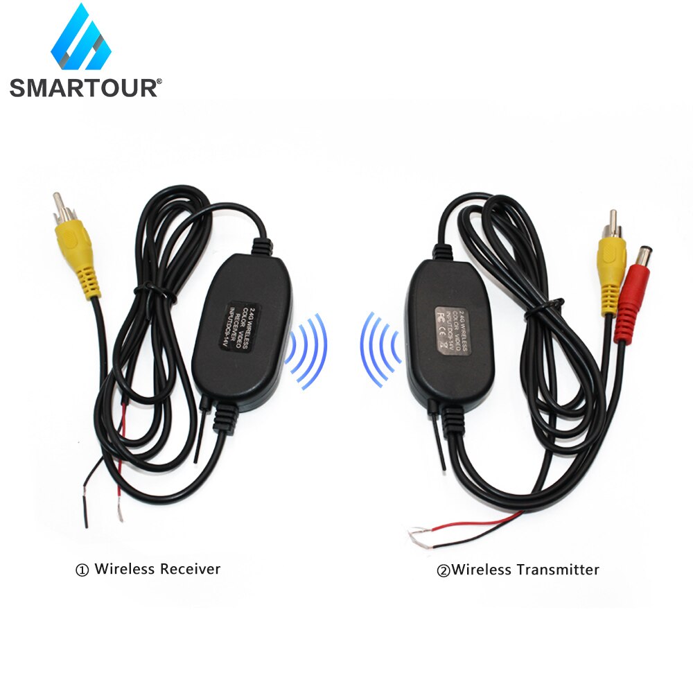 Cámara de marcha atrás smartour de 4.3 pulgadas para coche, monitor de espejo retrovisor hd, transmisor de aparcamiento inalámbrico: Oro