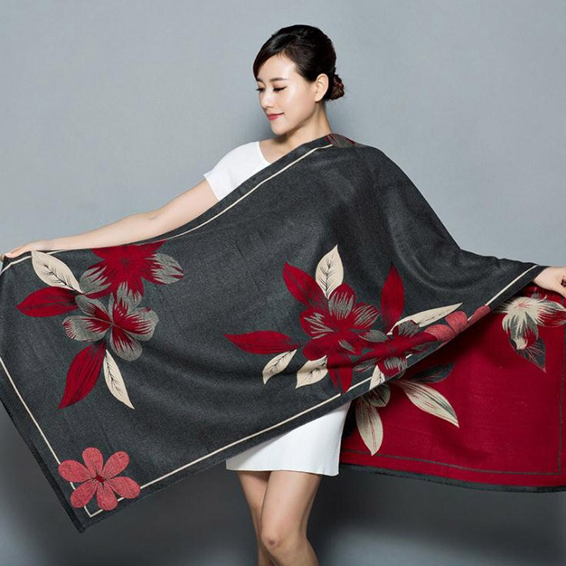 Châle pour femmes, automne hiver, écharpe en cachemire, Pashmina chaude, grande taille, douce, couverture multi-usage: A3