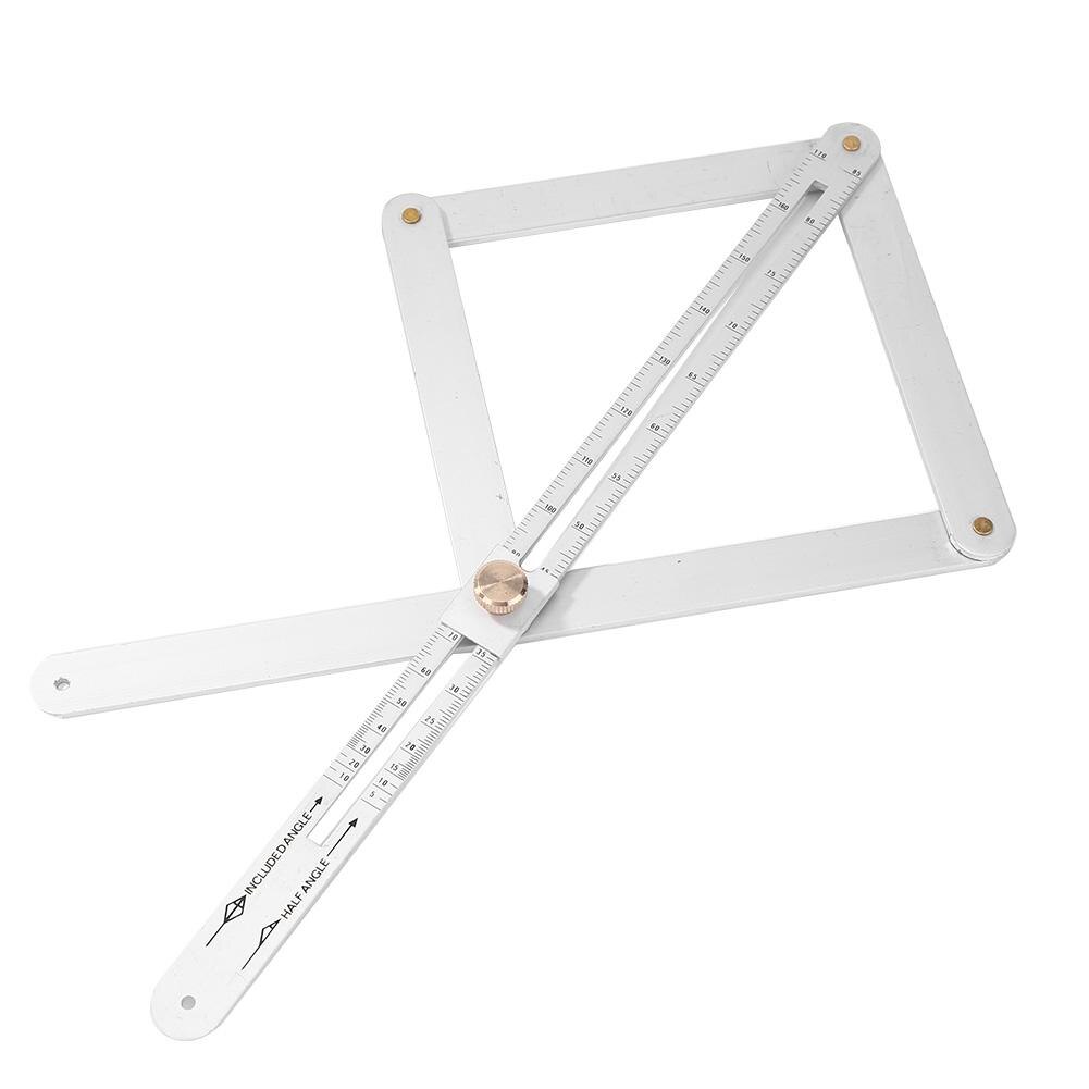 Diagonal Ruler Angle Protractor Aluminum Alloy Carpenter Aluminum Alloy Measuring Ruler 450X380MM: Blue