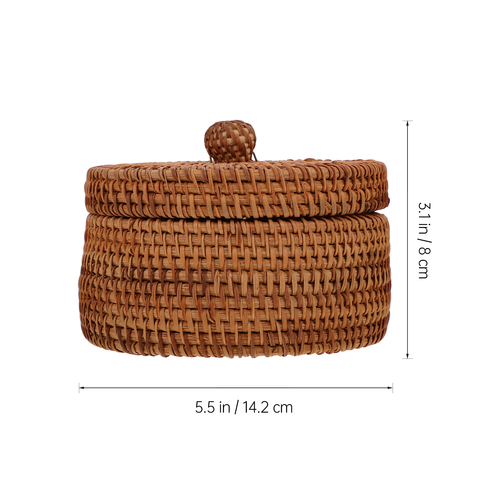 Storage Case Rattan Woven Storage Basket with Lid Rattan Sundries Storage Box Rattan Picnic Laundry Baskets Home Storage A50
