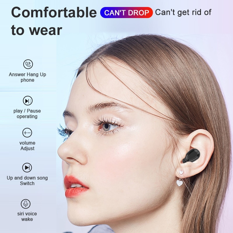 Tws bluetooth-oordopjes, draadloos, sport, hardlopen, hifi, stereo, bluetooth 5.0- koptelefoon, touch control, draadloze oordopjes voor iphone