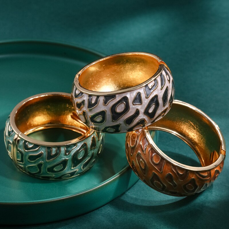 New Bohemia gocciolante bracciale in lega di olio multicolore largo esagerato braccialetto gioielli di moda