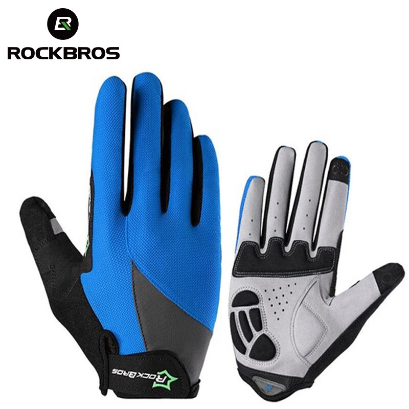 ROCKBROS gants de cyclisme éponge Pad doigt Long gants de moto pour vélo VTT gant écran tactile gants de VTT: S030-2BL / S