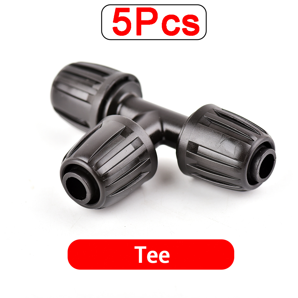 5 sztuk 16mm 1/2 ''złącze rurowe PE rozdzielacz trójnik złączka gwintowana blokada do węża 4/7mm podlewanie ogrodu nawadnianie kroplowe: Burgundowy