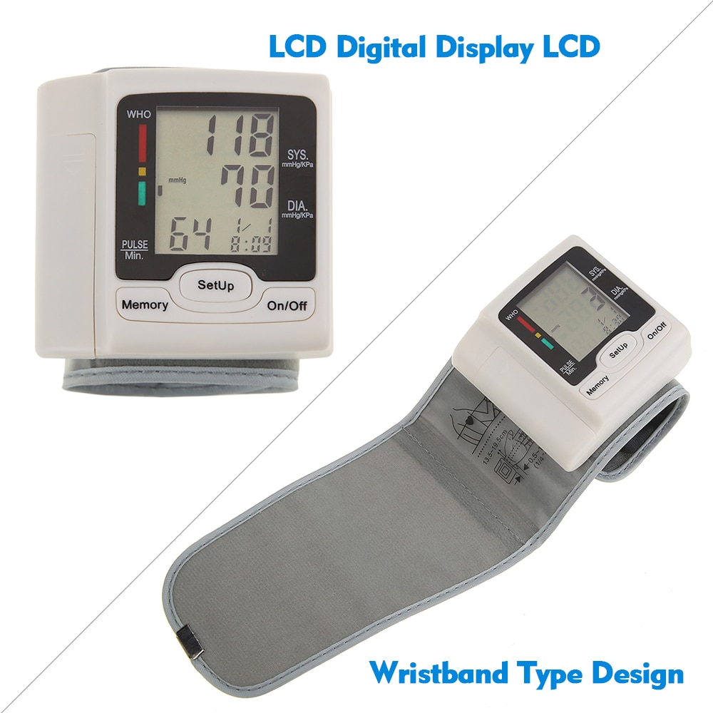 Bloeddrukmeter Pols Tonometer Lcd Digitale Pulsometer Bloeddrukmeter Hartslagmeter Meter Familie Diagnose-Tool