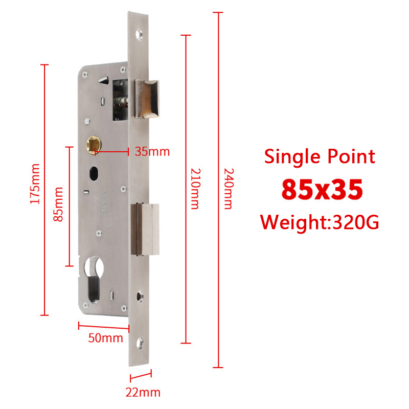 Security Mortise Door Lock Body Aluminum Alloy Courtyard Broken Bridge Stainless Steel Universal Lock Body 8520/8525/8530/8535: Ivory