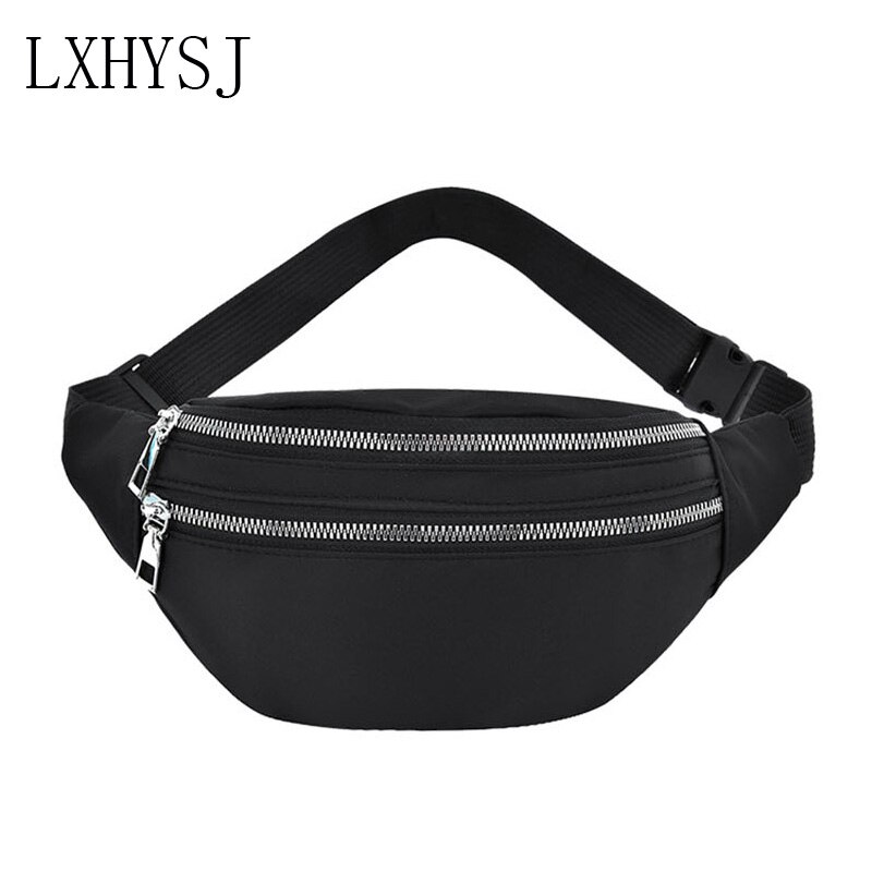 Ensfarvet taljetaske til kvinder vandtæt fanny pack kvindelig bæltetasker brystpakke multifunktions taljepose pung  zy859