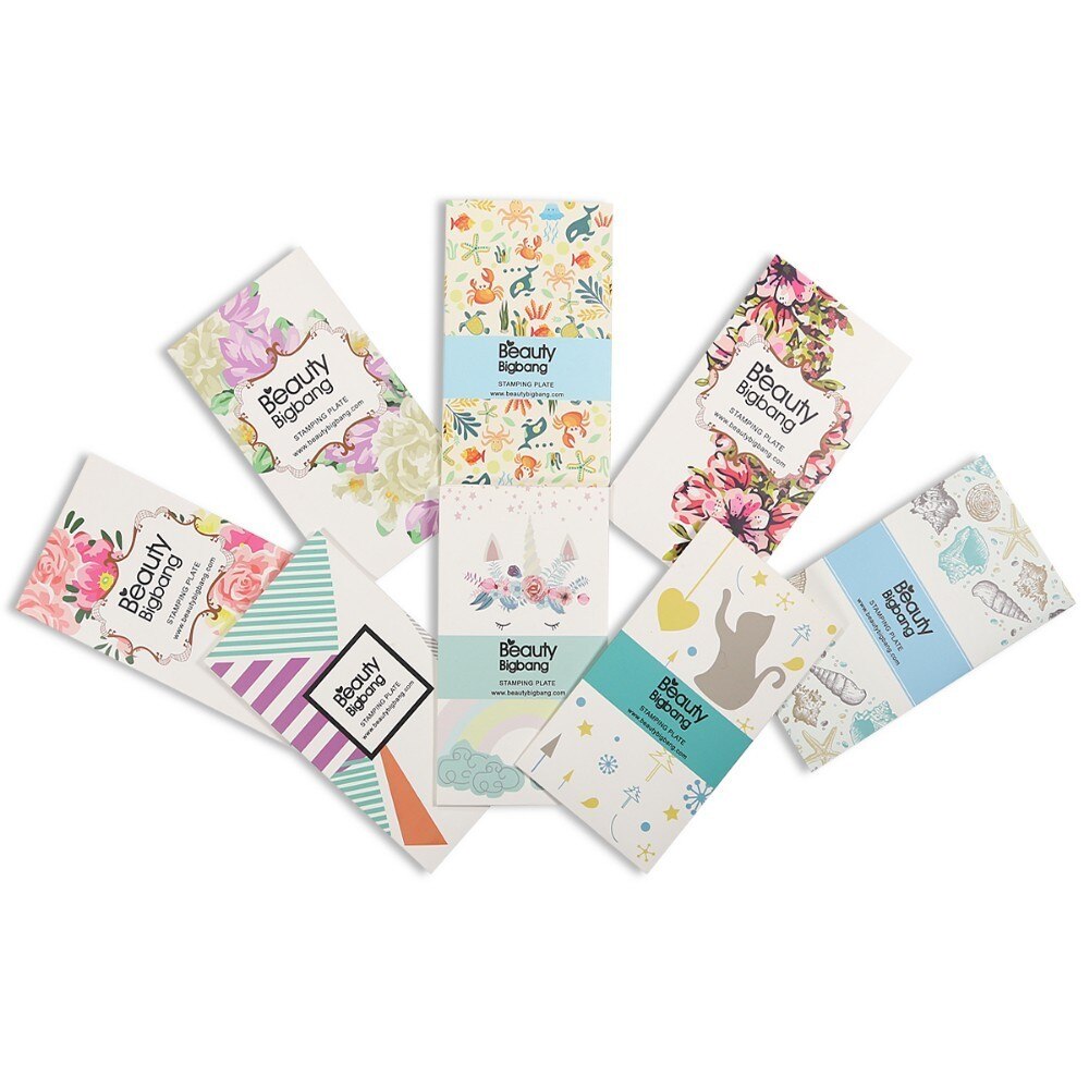 BeautyBigBang Stamping Plates 6*12cm Summer Flower Butterfly Nail Mold Accessories Plate Rectangle Nail Art Template BBB XL-011