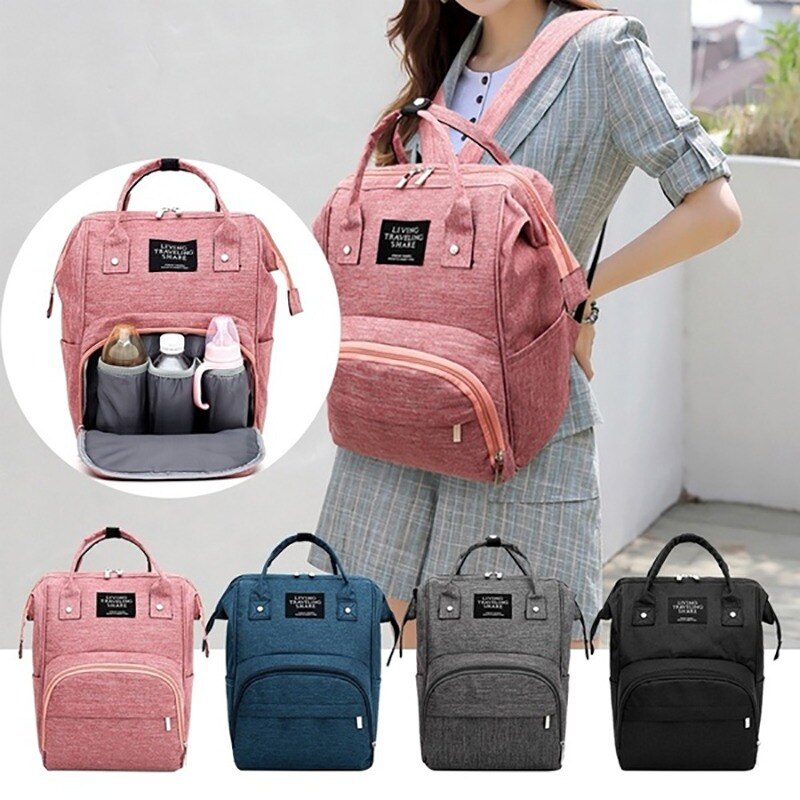 Large Capacity Diaper Bag Baby Nappy Bag Mummy Daddy Backpack Waterproof Casual Laptop Bag Milk Bottle Bag