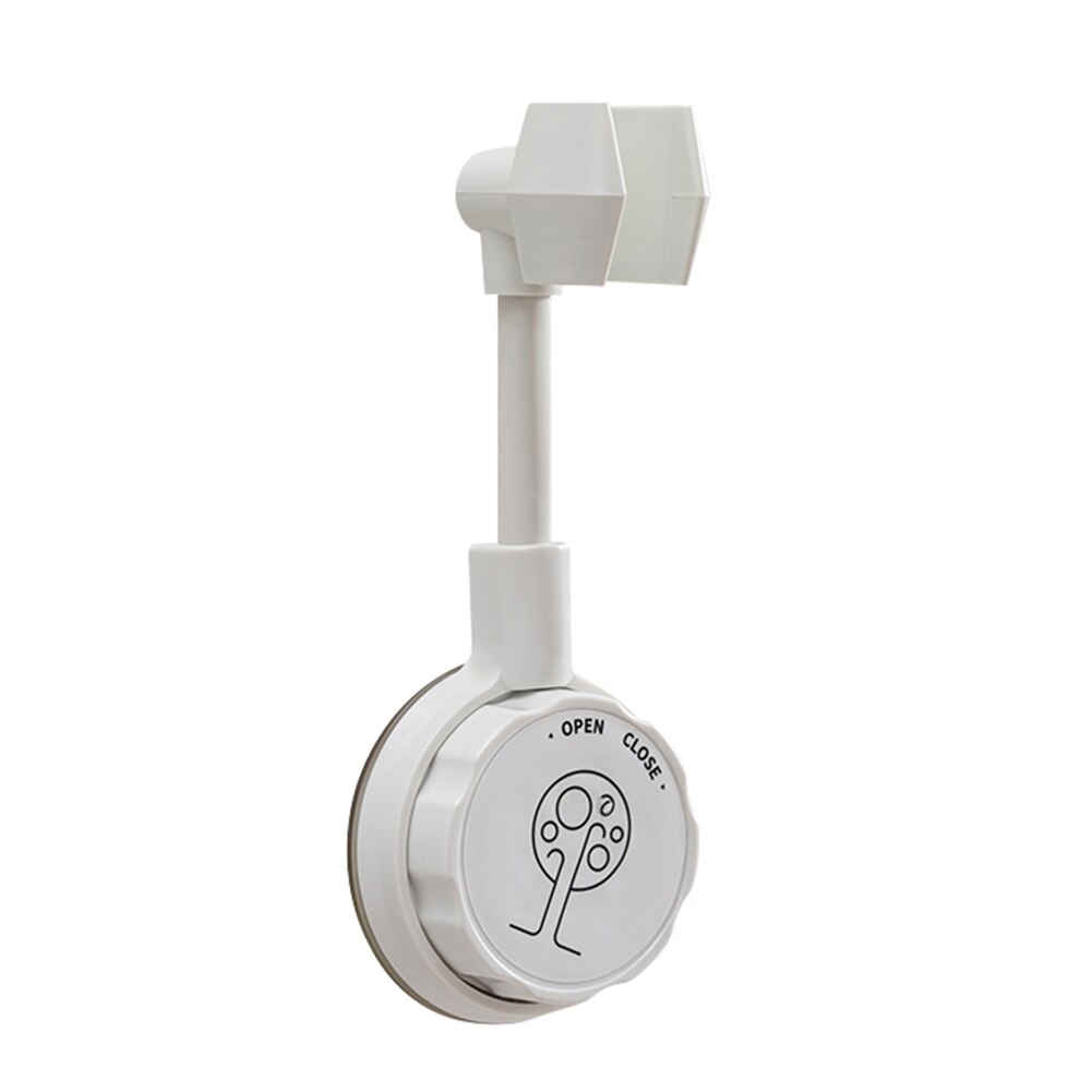 Naadloze douchekop vaste basis haak punch gratis douche montagebeugel houder verstelbare wandmontage badkamer accessoires: Wit