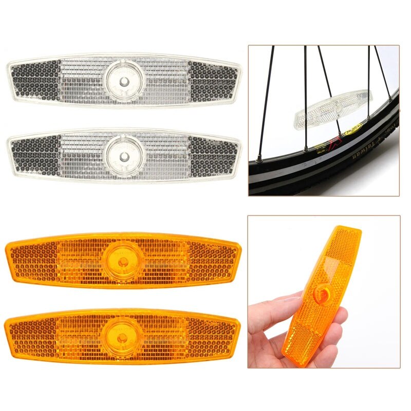 Gele Fiets Wiel Reflectoren Reflecterende Bekerhouder Achter Veiligheidswaarschuwing Waarschuwing Disc Fiets Led Wheel Spoke Reflector
