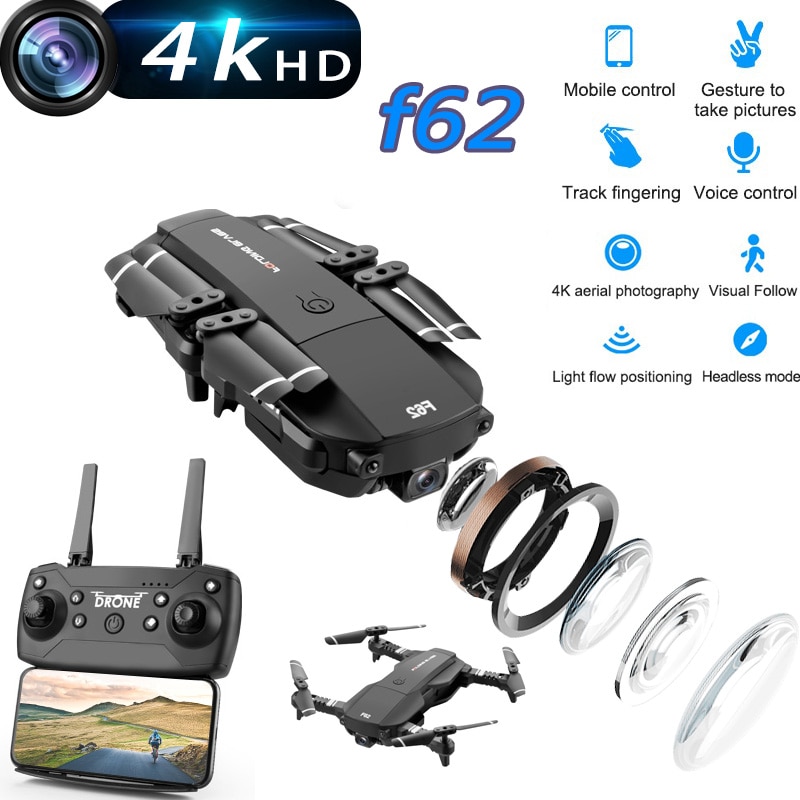 F62 Mini Drone Met 4K Hd Camera Rc Drone Wifi Optische Stroom Gesture Control Follow Opvouwbare Quadcopter Speelgoed