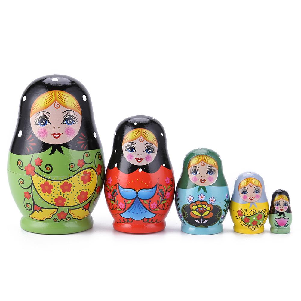 13 Stijlen Handgetekende 5-Layer Russische Matroesjka Dier Bloem Loulan Meisje Patroon Combinatie Matroesjka: M