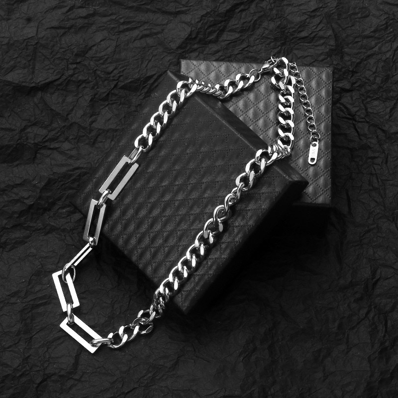 Kunjoe Rvs Choker Kettingen Kraag Voor Vrouwen Mannen Zilveren Kleur Link Chain Kettingen Collier Sieraden