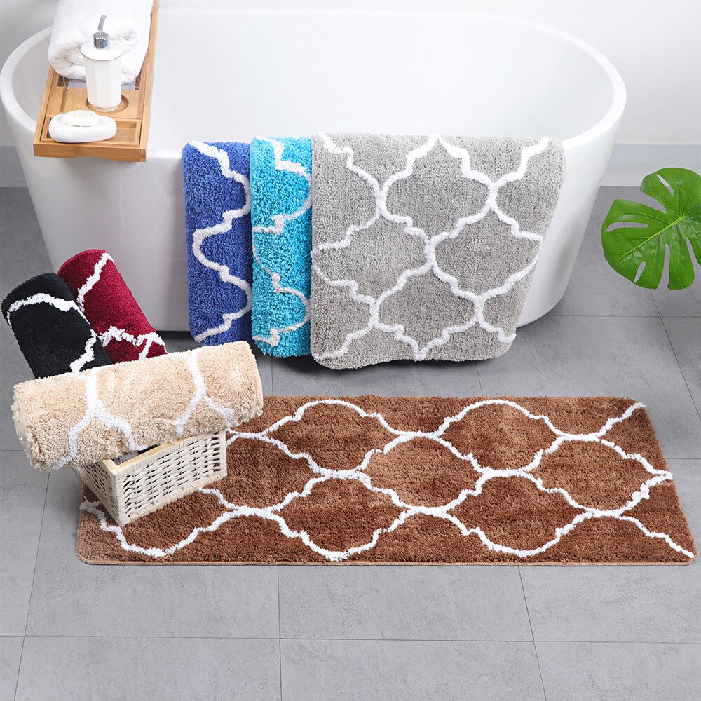 Moderne Geometrische 45X120Cm Badmat Water Absorberen Anti Slip Badkamer Tapijt Tapijt Zachte Warme Vloer Mat Voor bad Slaapkamer 8 Kleuren