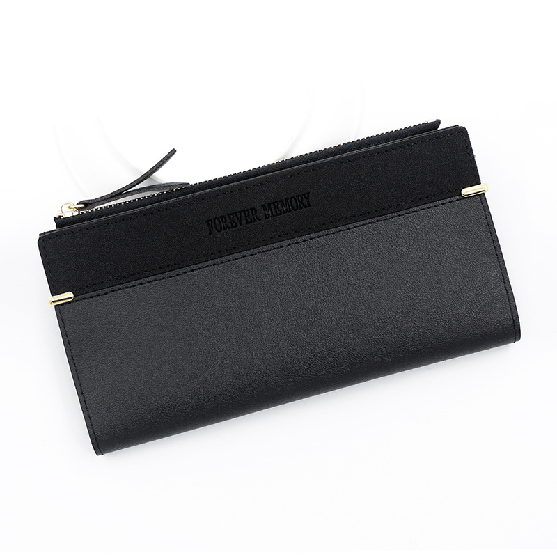 Lange punge til kvinder, pung, lang møntpung, kortholder, lille damepung, kvindelig hasp, mini clutch, billetera bolas: Sort