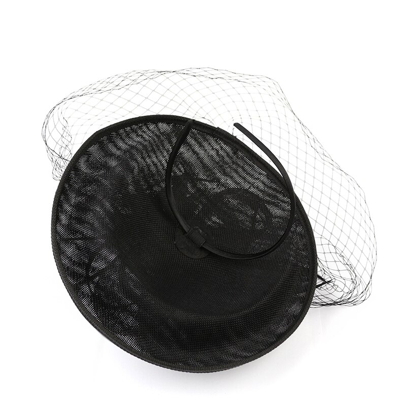 Women Bridal Hats and Fascinators Black/Gold/Yellow Net Birdcage Bride Wedding Hats Face Veils Wedding Accessories