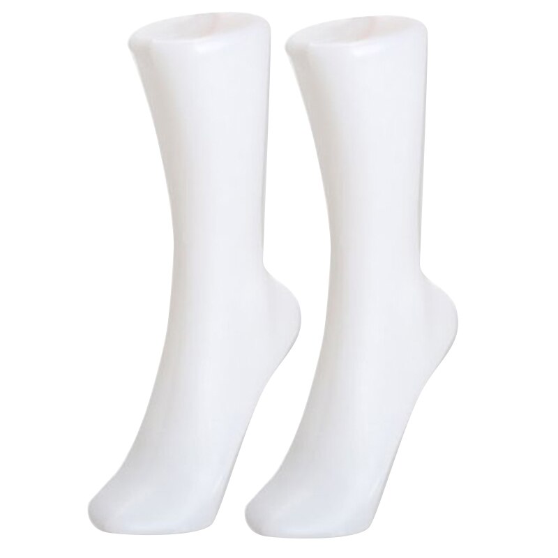 2 st kvinnlig fotstrumpa sox display mögel kortstrumpa skyltdocka vit