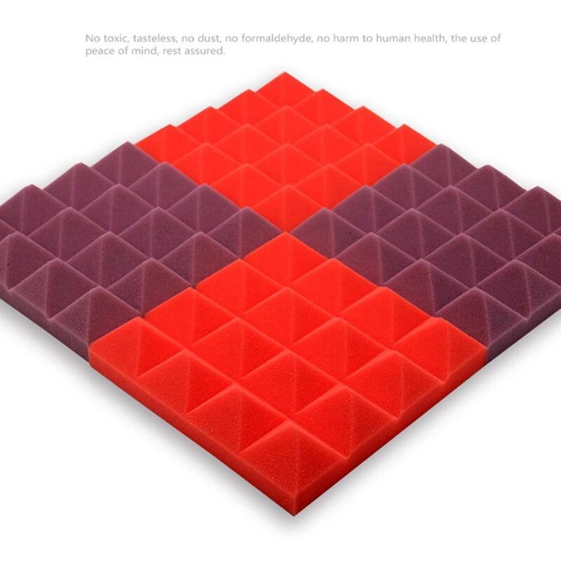 25x25x5cm à prova de som esponja, painel de espuma acústica parar absorção estúdio ktv som para decoração casa arte quarto banheiro sala estar