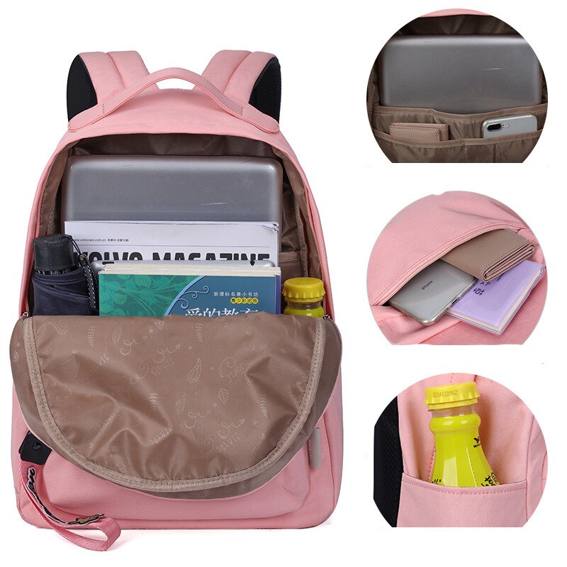 Mädchen Schule Taschen Casual Collage Laptop Rucksack Multi Tasche Reise Rucksack Dame Frauen Rucksack Rucksack