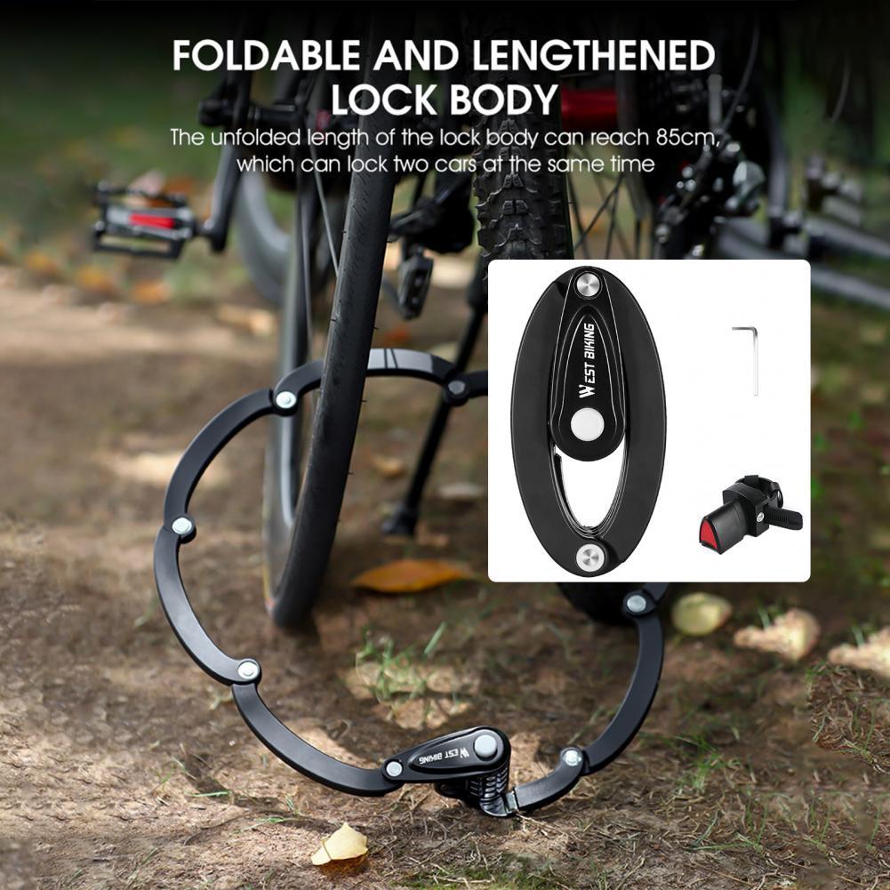 Bike Lock Solid Anti-Theft Rust-Proof Foldable Bike Anti Theft MTB Road Lock