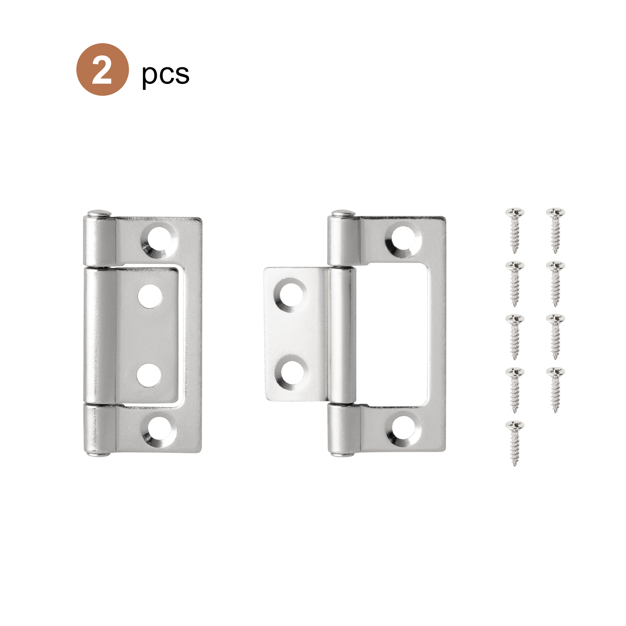 2pcs Flat Metal Hinges 360 degree hinges for Cabinet Doors Windows Wooden Box Home Furniture Hardware Accessories: WHITE