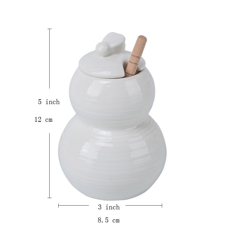 White Honey Jar,Ceramic Honey Pot,with Dipper and Lid,for Kitchen Use,Home Accessory,Honey Squeeze Dispenser
