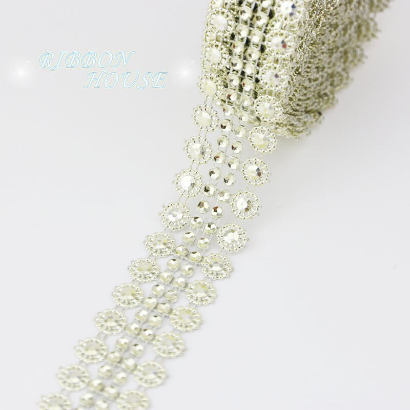 (5 yards/rulle ) 30mm strass rulle tejp tyll kristall mesh wrap band tårta bröllop dekoration glitter charmig bling diamant