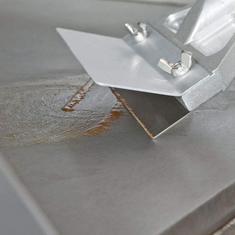 Outdoor Grill Scrapers, Casting Aluminum Commercial Griddle Scraper And 5 Blades And Small Slant Edge Grill Scraper