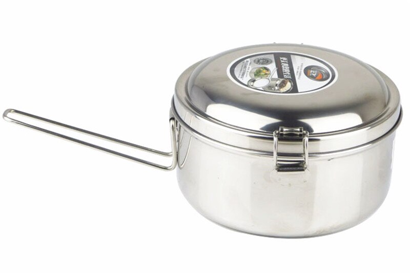 Round 304 stainless steel lunch box divided meal double metal student lunch boxes big Capacity Food Container Bento boite repas