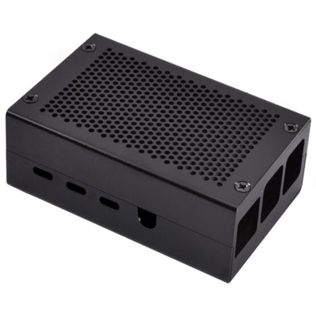 For Raspberry Pi 4 Model B+ Aluminum Case Protective Shell Metal Enclosure Silver Black Case For Raspberry Pi: Default Title