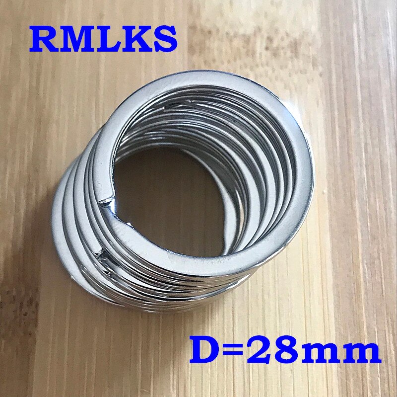 10 st/lot nyckelring metall silver nickel split nyckelring nyckelring 15mm 25mm 28mm 30mm 35 kontakter rostfritt stål