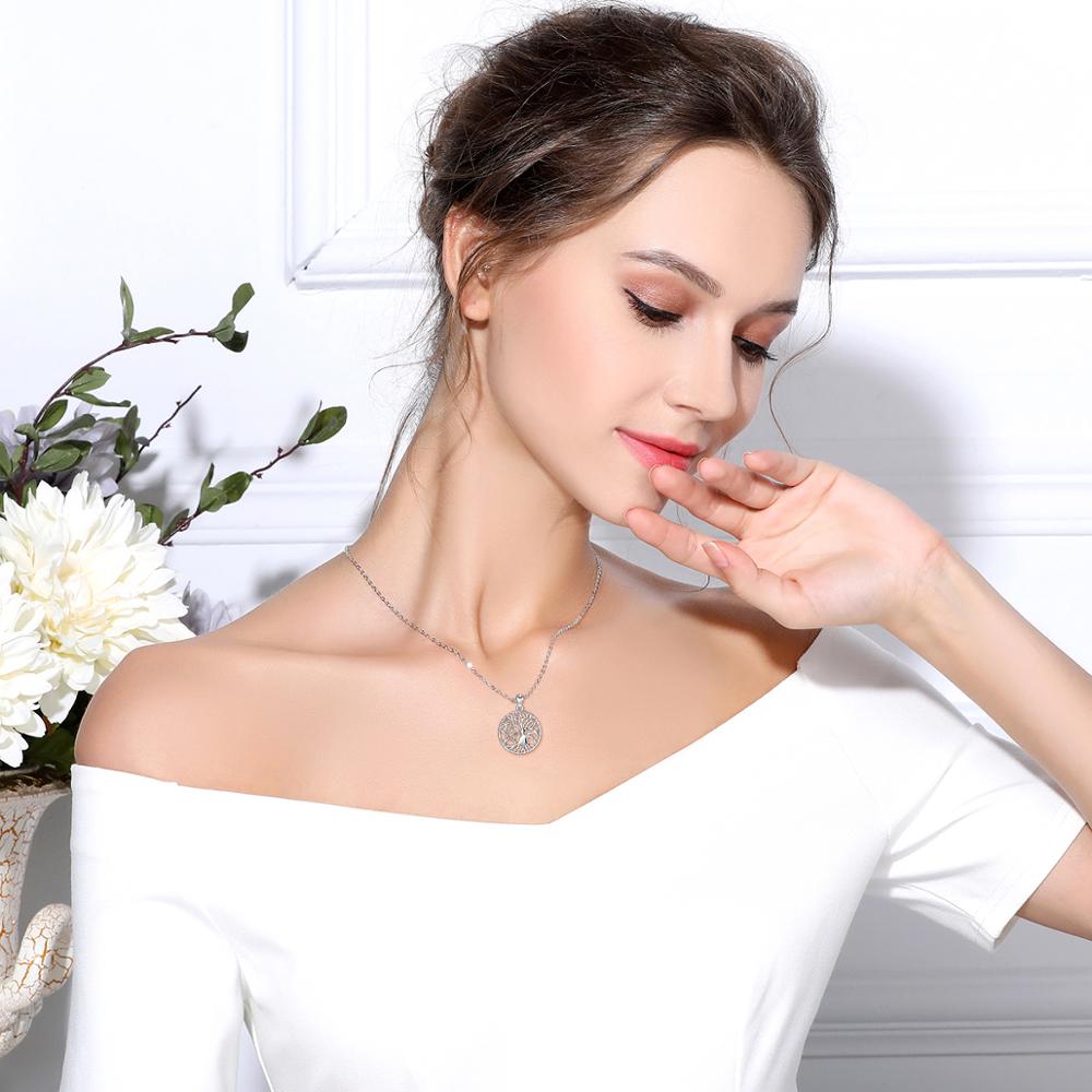 Eudora 100% 925 sterling silber halsketten mit keltischem knoten und lebensbaum-anhänger mit stern, bezaubernder schmuck für damen, beste  d418