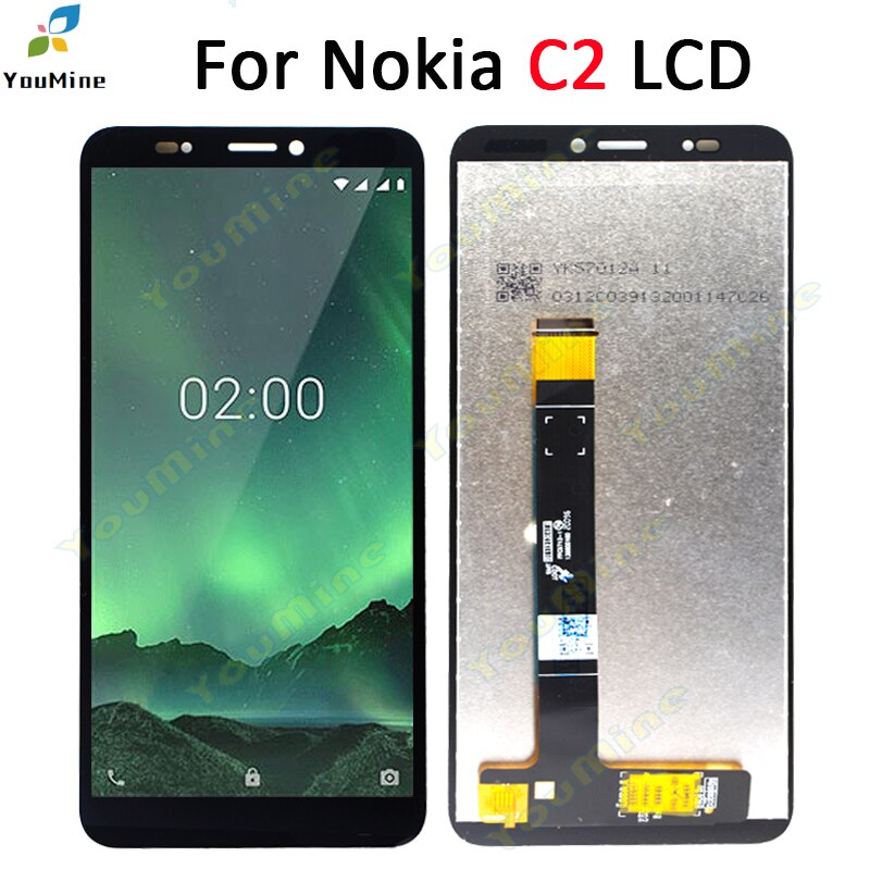 5.7 "für Nokia C2 LCD Anzeige berühren Tafel Bildschirm Digitizer mit rahmen Montage Ersatz Teile Für Nokia C2 TA-1263 lcd